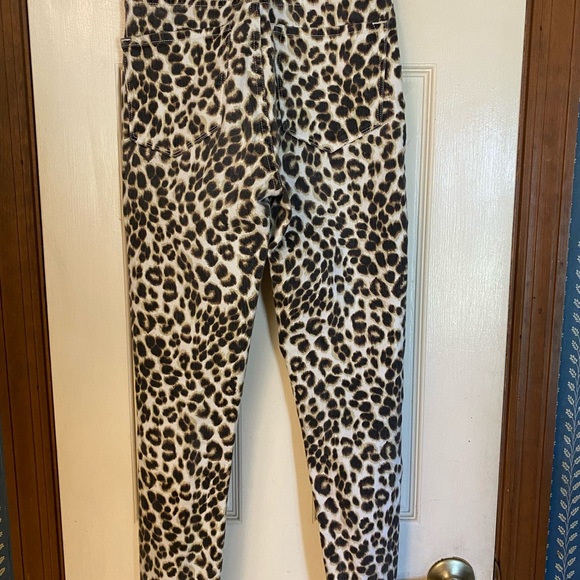 Frame Denim Ali High Rise Cigarette Jeans Leopard Print Size 24 - Picture 3 of 16